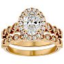 2 Carat Oval Shape Lab Grown Diamond Bridal Set In 14 Karat Yellow Gold Image-1