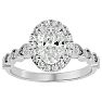 1 3/4 Carat Oval Shape Lab Grown Diamond Engagement Ring In 14 Karat White Gold Image-1