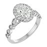 1 3/4 Carat Oval Shape Lab Grown Diamond Engagement Ring In 14 Karat White Gold Image-2