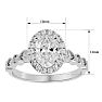 1 3/4 Carat Oval Shape Lab Grown Diamond Engagement Ring In 14 Karat White Gold Image-5