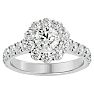 2 Carat Halo Lab Grown Diamond Engagement Ring In 14 Karat White Gold Image-1