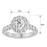 2 Carat Halo Lab Grown Diamond Engagement Ring In 14 Karat White Gold Image-5