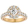 2 Carat Halo Lab Grown Diamond Engagement Ring In 14 Karat Yellow Gold Image-1