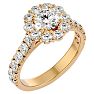 2 Carat Halo Lab Grown Diamond Engagement Ring In 14 Karat Yellow Gold Image-2