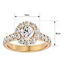 2 Carat Halo Lab Grown Diamond Engagement Ring In 14 Karat Yellow Gold Image-5