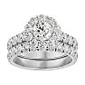 3 Carat Halo Lab Grown Diamond Bridal Set In 14 Karat White Gold Image-1