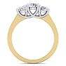 1 Carat Three Lab Grown Diamond Ring In 14 Karat Yellow Gold Image-3