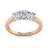 1 Carat Three Lab Grown Diamond Ring In 14 Karat Rose Gold Image-1