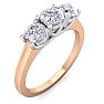 1 Carat Three Lab Grown Diamond Ring In 14 Karat Rose Gold Image-2