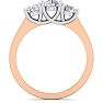 1 Carat Three Lab Grown Diamond Ring In 14 Karat Rose Gold Image-3