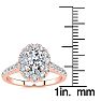 1 1/2 Carat Oval Shape Halo Lab Grown Diamond Engagement Ring in 14k Rose Gold Image-5