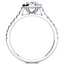 1 1/2 Carat Oval Shape Halo Lab Grown Diamond Engagement Ring in 14k White Gold Image-3