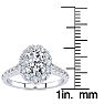 1 1/2 Carat Oval Shape Halo Lab Grown Diamond Engagement Ring in 14k White Gold Image-5