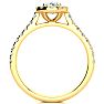 1 1/2 Carat Oval Shape Halo Lab Grown Diamond Engagement Ring in 14k Yellow Gold Image-3