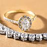 1 1/2 Carat Oval Shape Halo Lab Grown Diamond Engagement Ring in 14k Yellow Gold Image-7