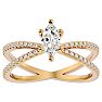 3/4 Carat Marquise Shape Lab Grown Diamond Engagement Ring In 14 Karat Yellow Gold Image-1