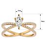 3/4 Carat Marquise Shape Lab Grown Diamond Engagement Ring In 14 Karat Yellow Gold Image-5