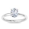1 Carat Oval Shape Lab Grown Diamond Ring In 14K White Gold, Solitaire Image-1