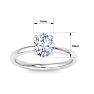 1 Carat Oval Shape Lab Grown Diamond Ring In 14K White Gold, Solitaire Image-5