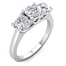 1 1/2 Carat Three Lab Grown Diamond Ring In 14 Karat White Gold Image-2