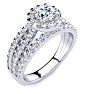 1 1/2 Carat Round Halo Lab Grown Diamond Engagement Ring in 14 Karat White Gold Image-2