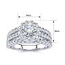 1 1/2 Carat Round Halo Lab Grown Diamond Engagement Ring in 14 Karat White Gold Image-5