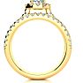 1 1/2 Carat Round Halo Lab Grown Diamond Engagement Ring in 14 Karat Yellow Gold Image-3