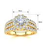 1 1/2 Carat Round Halo Lab Grown Diamond Engagement Ring in 14 Karat Yellow Gold Image-5