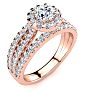 1 1/2 Carat Round Halo Lab Grown Diamond Engagement Ring in 14 Karat Rose Gold Image-2