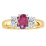 1 1/2ct Oval Fine Quality Ruby and Diamond Ring in 14k Yellow Gold Image-1