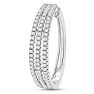 1 Carat Triple Row Diamond Hoop Earrings In Sterling Silver, 1 Inch Image-3