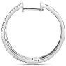 1 Carat Triple Row Diamond Hoop Earrings In Sterling Silver, 1 Inch Image-4