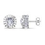 2 Carat Diamond Miracle Stud Earrings In 14 Karat White Gold. Brand New And Super-Hot! Image-1