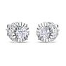 2 Carat Diamond Miracle Stud Earrings In 14 Karat White Gold. Brand New And Super-Hot! Image-4