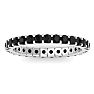 1 Carat Round Black Diamond Eternity Ring In 14 Karat White Gold, Ring Size 4.5 Image-1