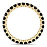 1 Carat Round Black Diamond Eternity Ring In 14 Karat Yellow Gold, Ring Size 6.5 Image-3
