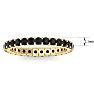 1 Carat Round Black Diamond Eternity Ring In 14 Karat Yellow Gold, Ring Size 7.5 Image-4