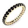 1 Carat Round Black Diamond Eternity Ring In 14 Karat Yellow Gold, Ring Size 8.5 Image-2