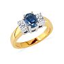 1.50ct Sapphire and Diamond Ring in 14k Yellow Gold Image-2