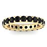 2 Carat Round Black Diamond Eternity Ring In 14 Karat Yellow Gold, Ring Size 8 Image-1