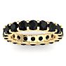 3 Carat Round Black Diamond Eternity Ring In 14 Karat Yellow Gold, Ring Size 5 Image-1