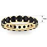 3 Carat Round Black Diamond Eternity Ring In 14 Karat Yellow Gold, Ring Size 6 Image-4