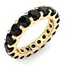 3 Carat Round Black Diamond Eternity Ring In 14 Karat Yellow Gold, Ring Size 9.5 Image-2