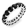 3 Carat Round Black Diamond Eternity Ring In Platinum, Ring Size 9 Image-2