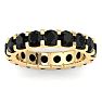 4 Carat Round Black Diamond Eternity Ring In 14 Karat Yellow Gold, Ring Size 9 Image-1