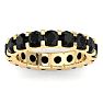 4 Carat Round Black Diamond Eternity Ring In 14 Karat Yellow Gold, Ring Size 9.5 Image-1
