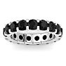 4 Carat Round Black Diamond Eternity Ring In Platinum, Ring Size 7 Image-1