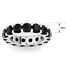 5 Carat Round Black Diamond Eternity Ring In 14 Karat White Gold, Ring Size 7 Image-4