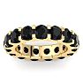 5 Carat Round Black Diamond Eternity Ring In 14 Karat Yellow Gold, Ring Size 8 Image-1