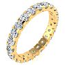 2 Carat Round Lab Grown Diamond Eternity Ring In 14 Karat Yellow Gold, Ring Size 9 Image-2